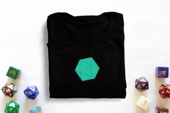 Angled D20 Mini Embroidery