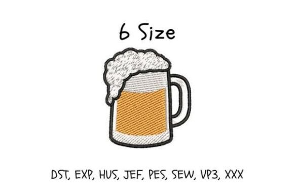 Beer Mug Embroidery Design