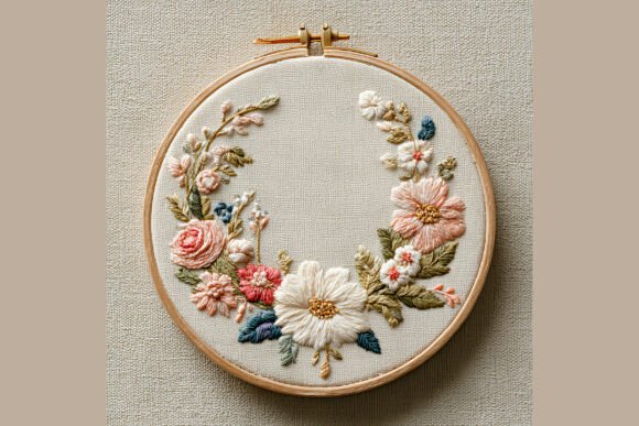 Boho Wedding Wreath Embroidery Pattern15
