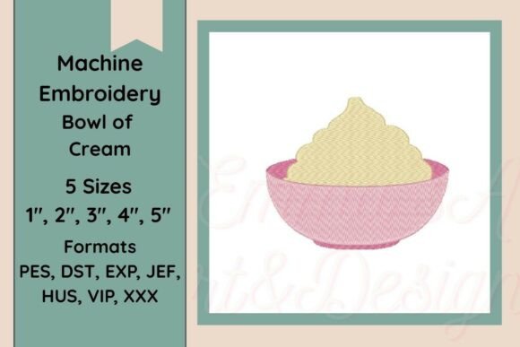 Bowl of Cream Machine Embroidery Design