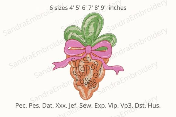 Carrot Easter Embroidery Design
