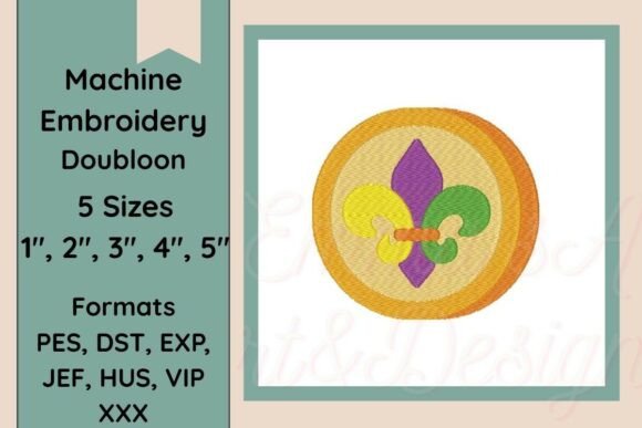 Doubloon Coin Machine Embroidery Design