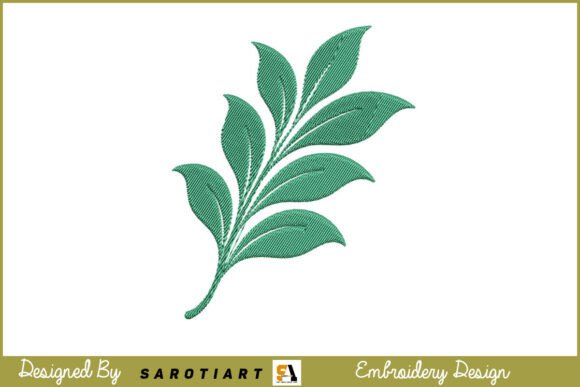 Green Leaf Embroidery Design T-shirt
