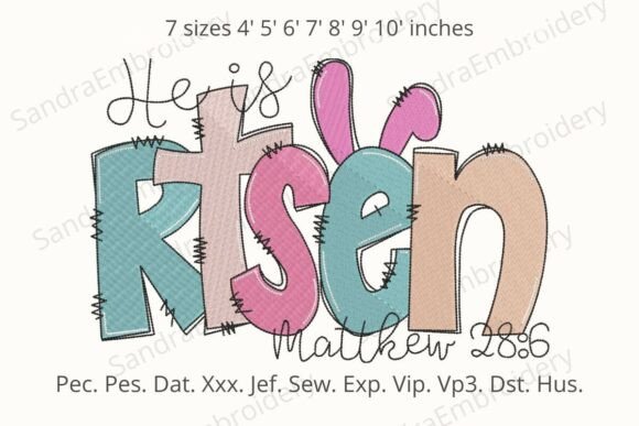He Is Risen Machine Embroidery Design