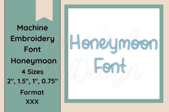 Honeymoon Machine Embroidery Font XXX