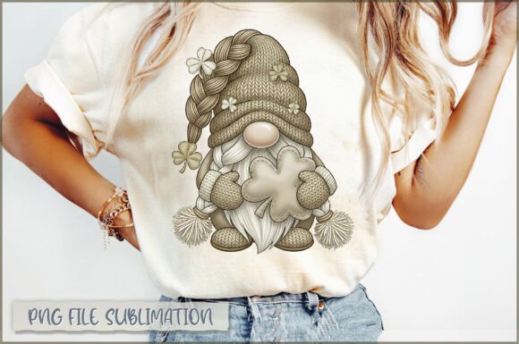 St. Patrick’s Day Gnome Embroidery PNG