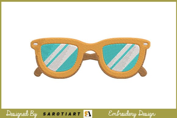 Summer Sunglass Embroidery Design