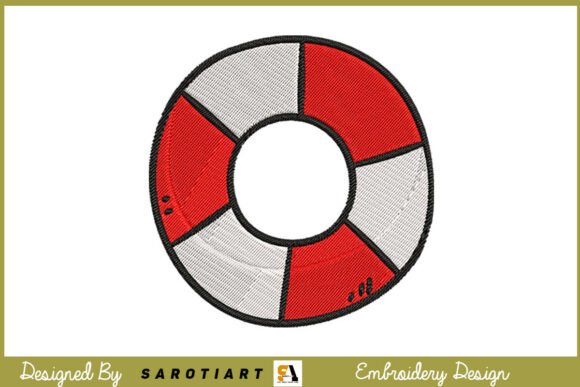 Summer Swimming Ring Embroidery Design