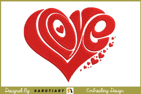 Valentine Love Embroidery T-shirt Design